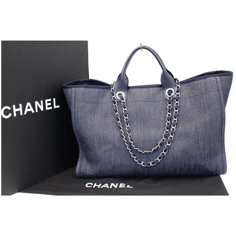 denim chanel deauville tote|chanel deauville tote size comparison.